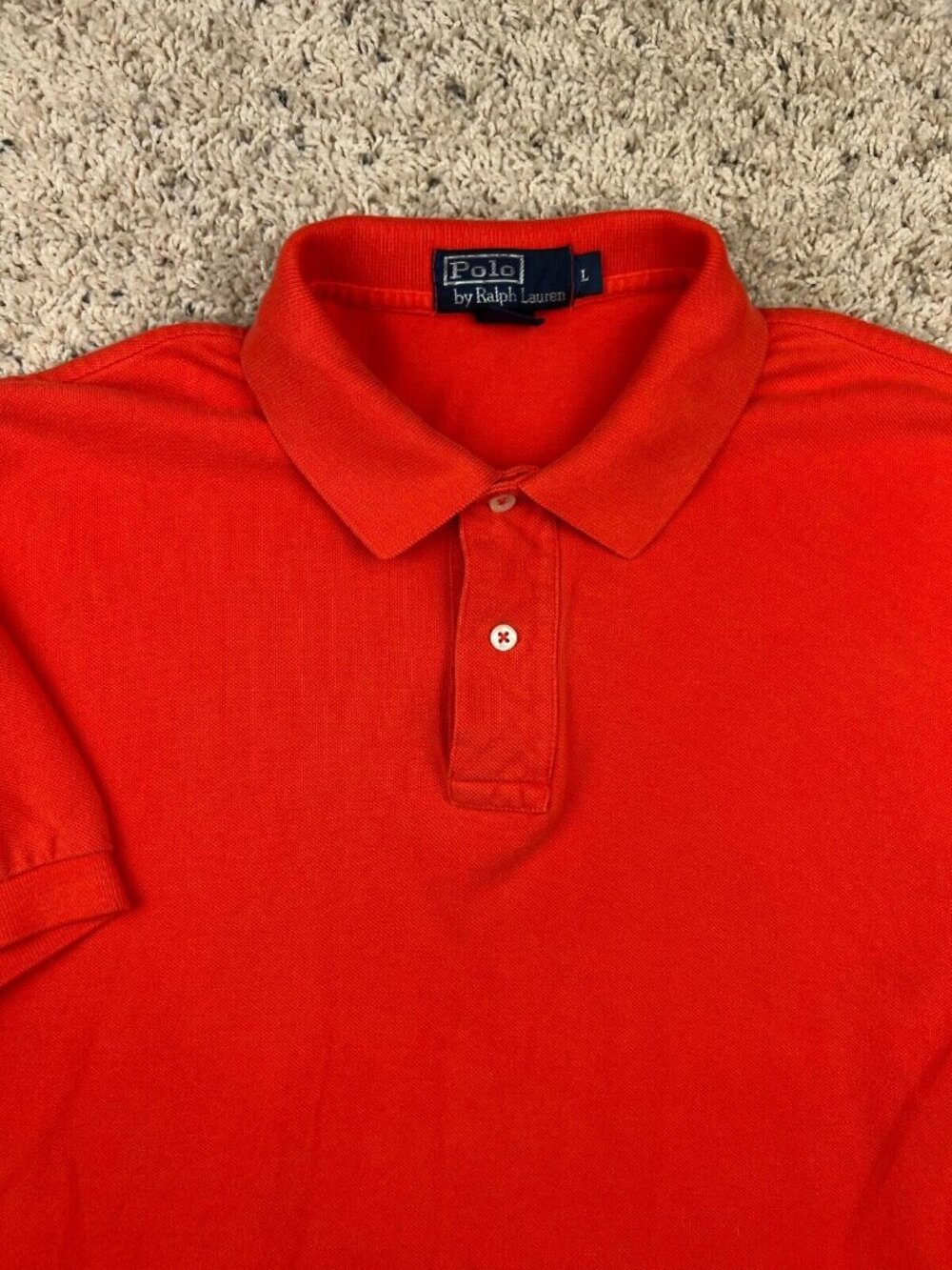 Polo Ralph Lauren Men’s Size Large Polo Shirt Orange With NO PONY (BLANK)